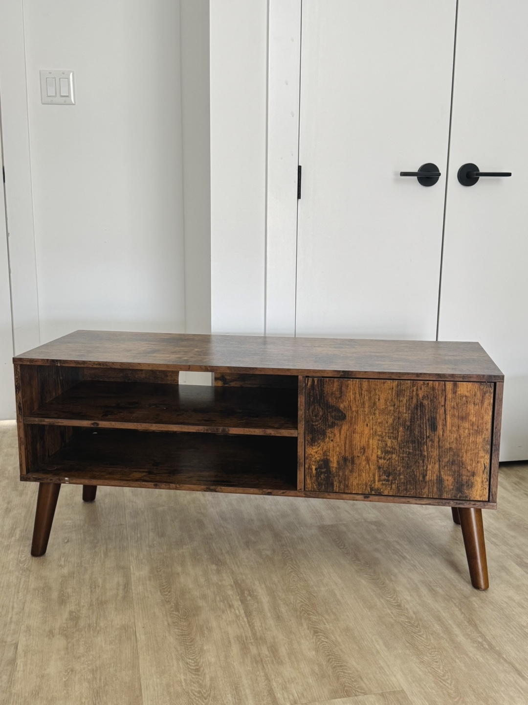 Modern Wood TV Stand / Coffee Table with Storage – Vintage