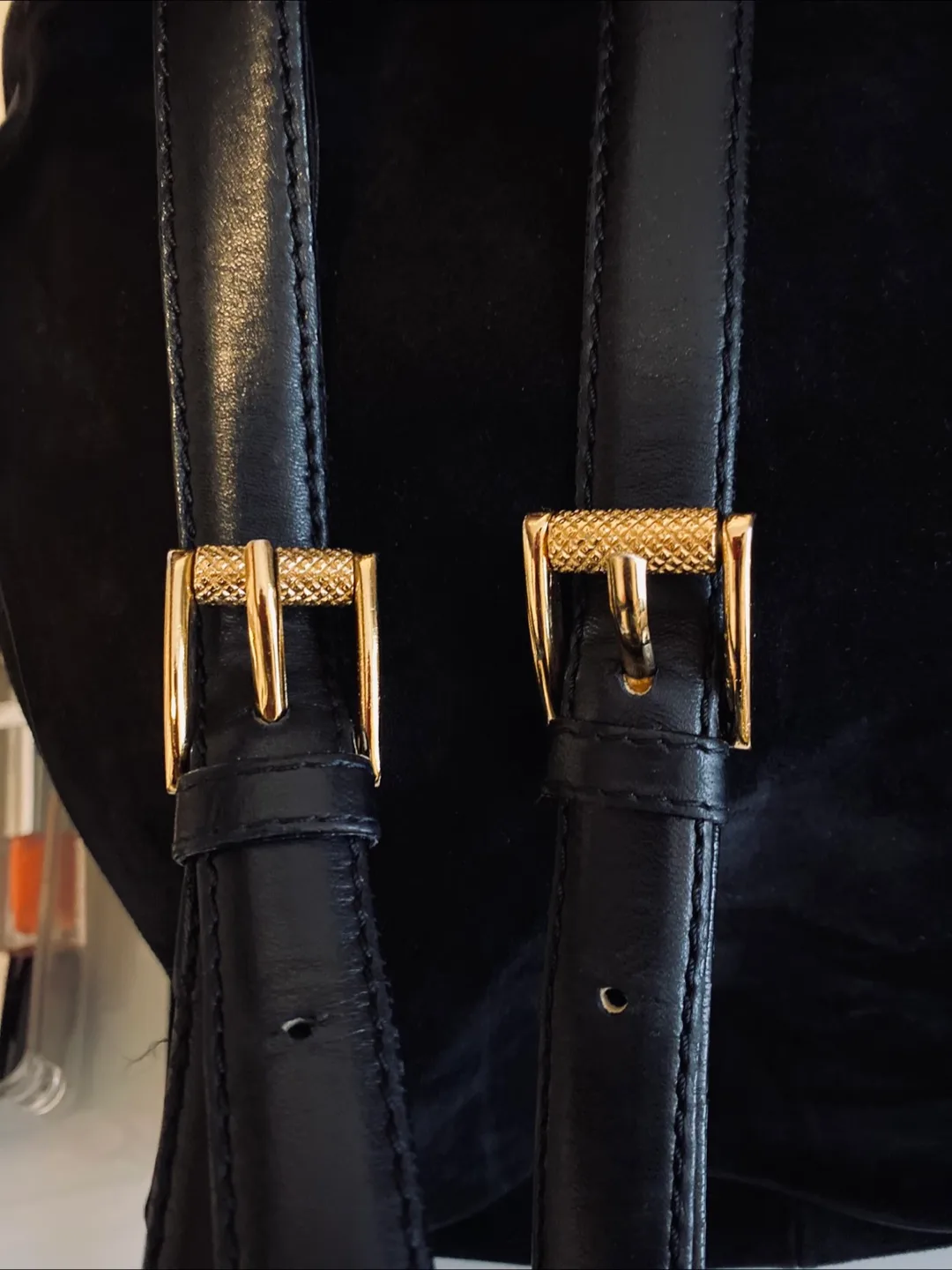 Bottega Veneta Black Suede Backpac Woven Leather Detail image indicator(5)