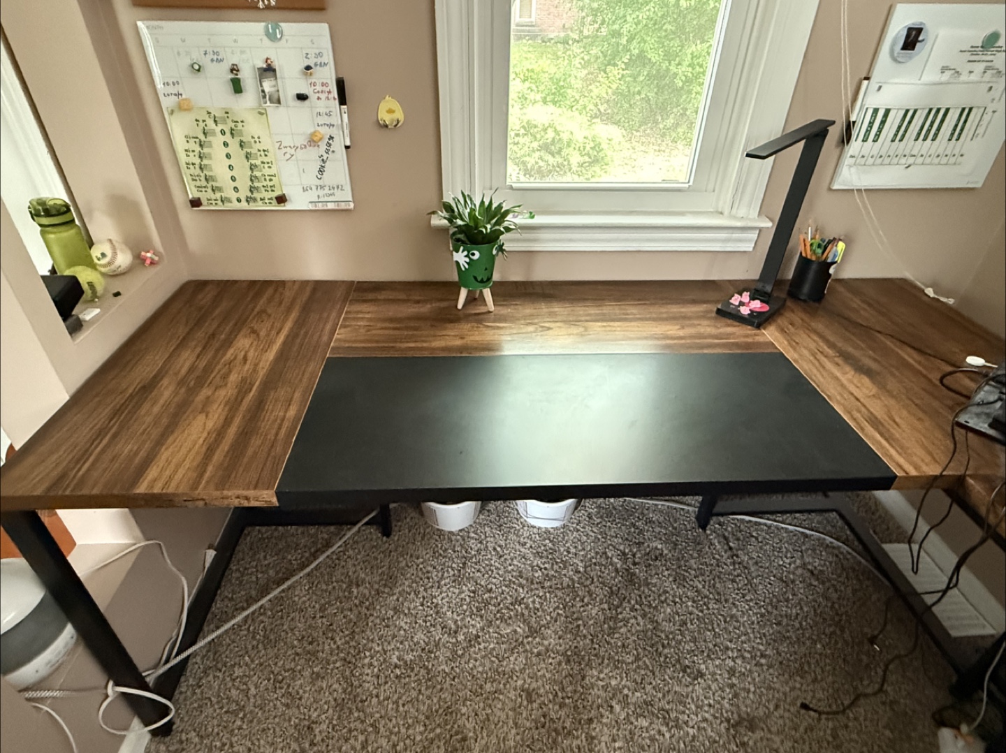 L-Shaped Computer Desk with Mobile File Cabinet - photo 2