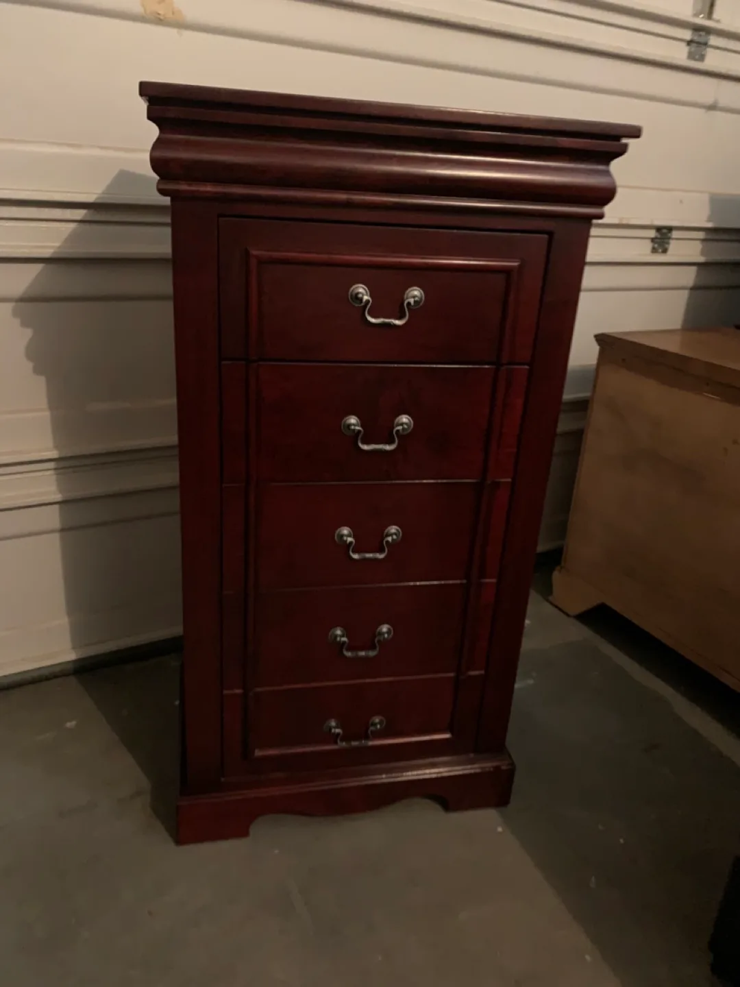 Five-Drawer Cherry Wood Chest of Drawers thumbnail