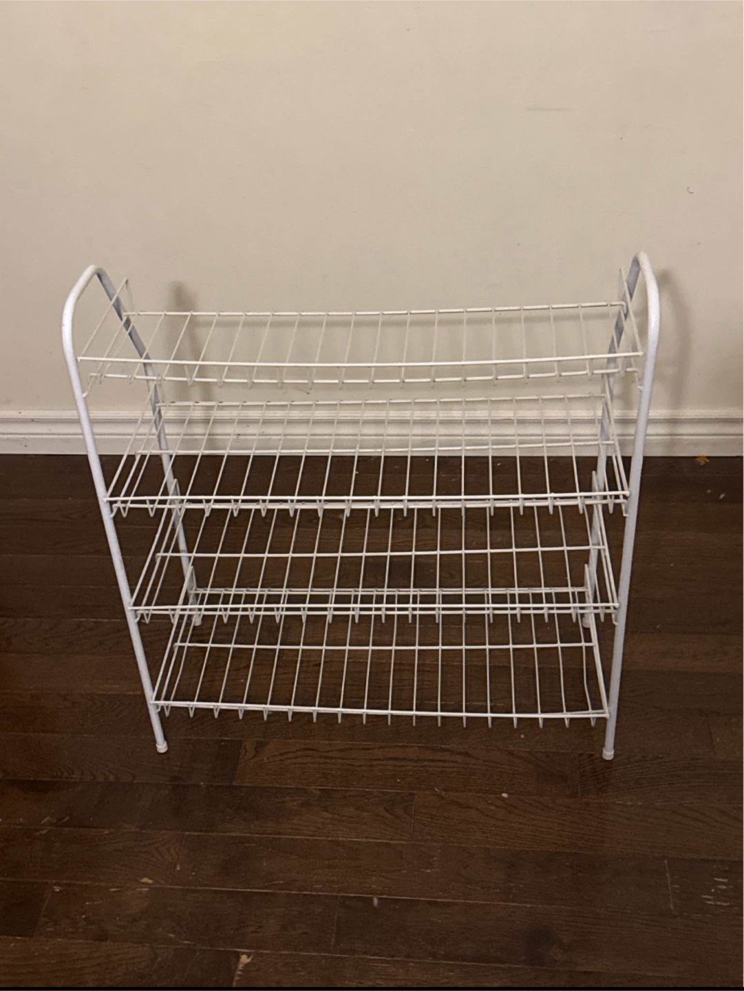 White Metal 3-Tier Shoe Rack