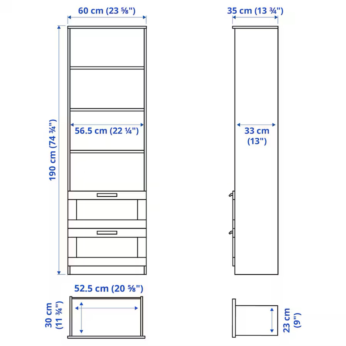 IKEA HEMNES White Bookcase with Drawers - photo 4