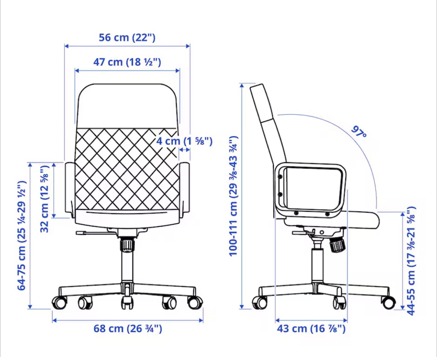 IKEA Black Office Swivel Chair - photo 2
