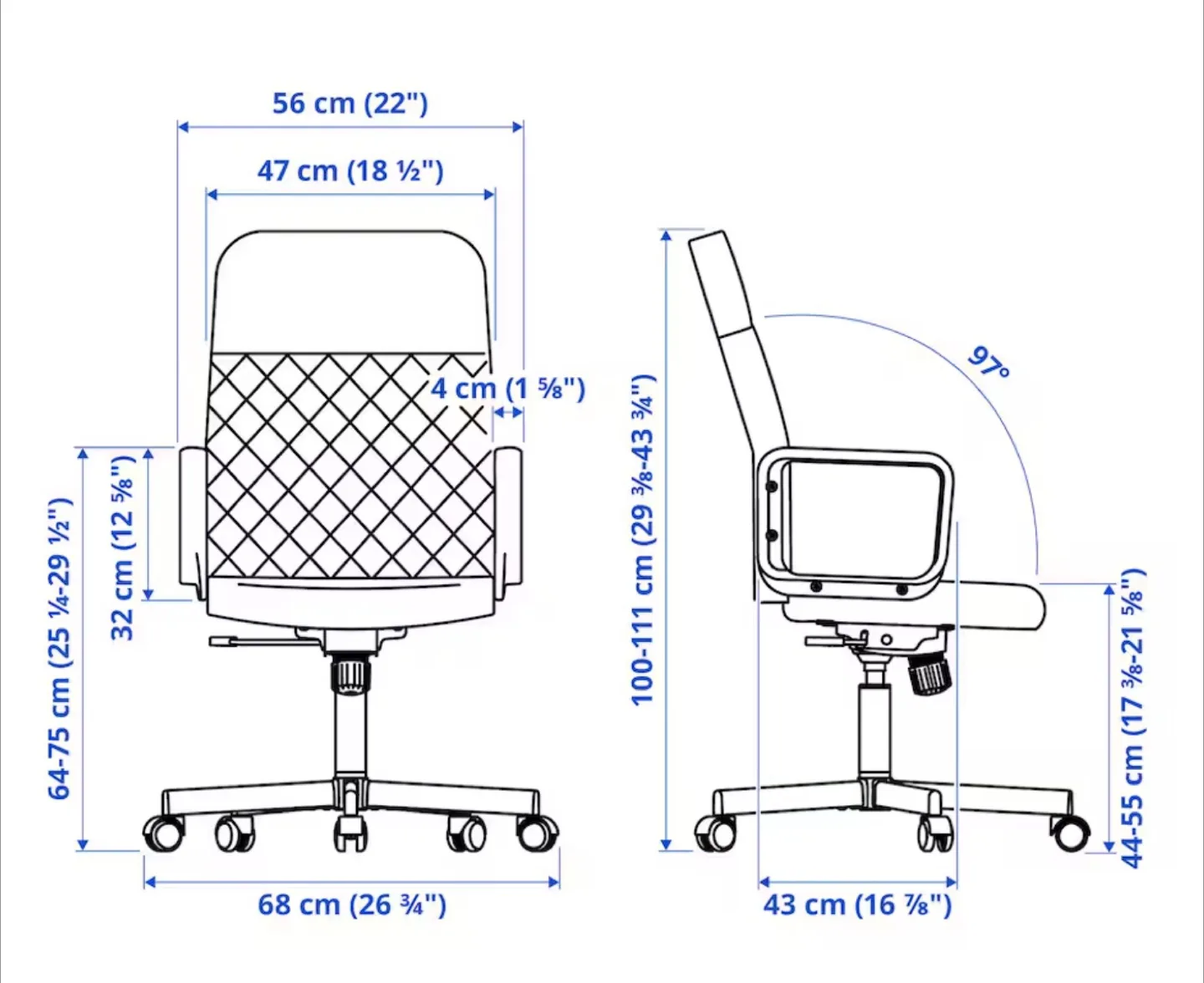 IKEA Black Office Swivel Chair image indicator(2)