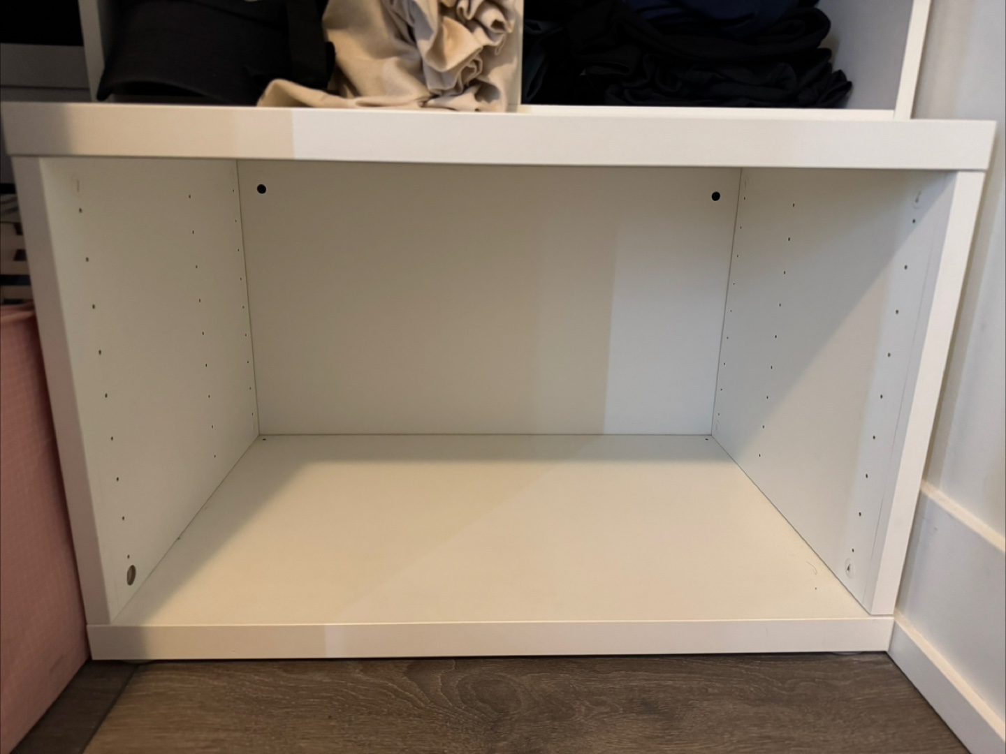 White IKEA cube shelf