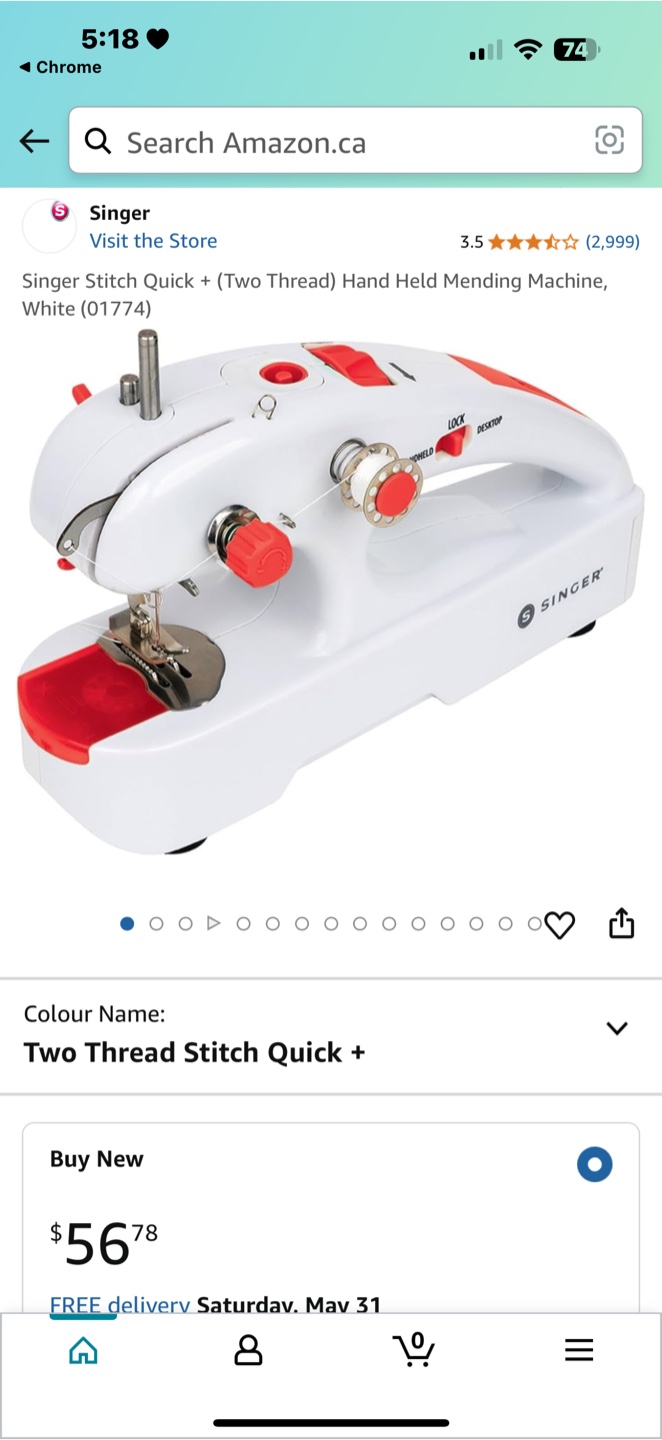 Singer Stitch Quick+ Handheld Sewing Machine - photo 2