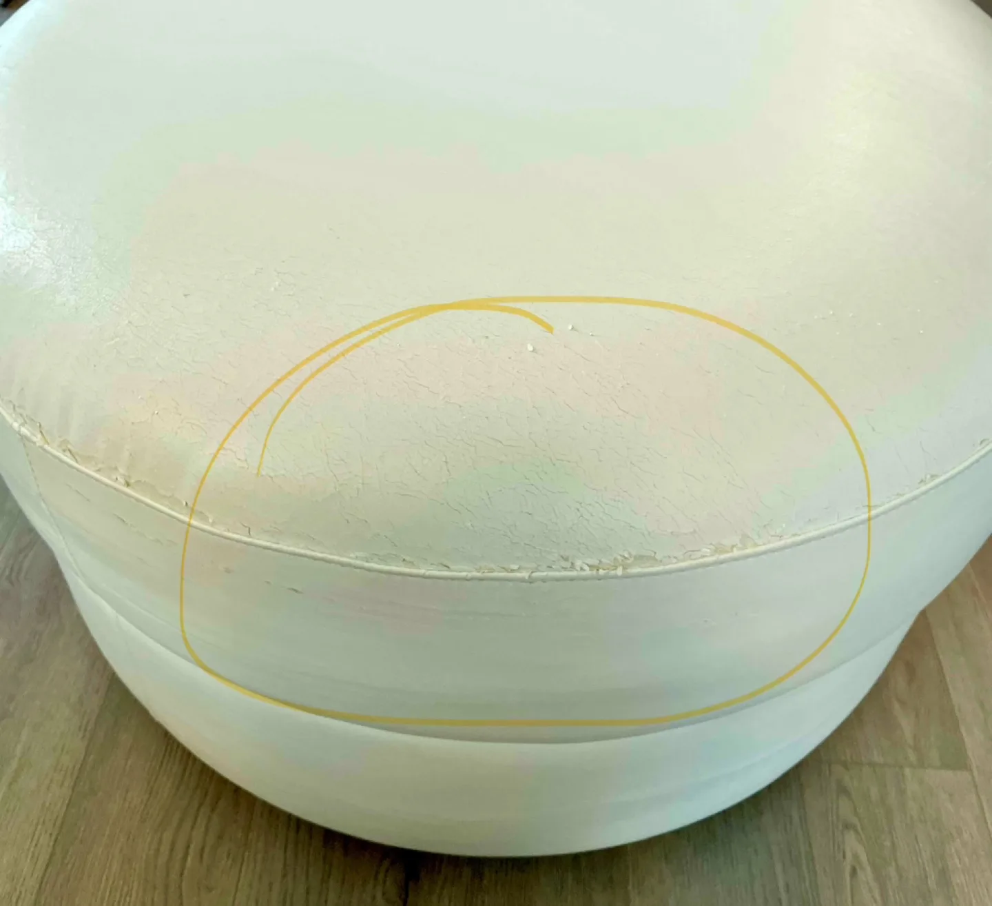 Round White Ottoman Footstool image indicator(4)