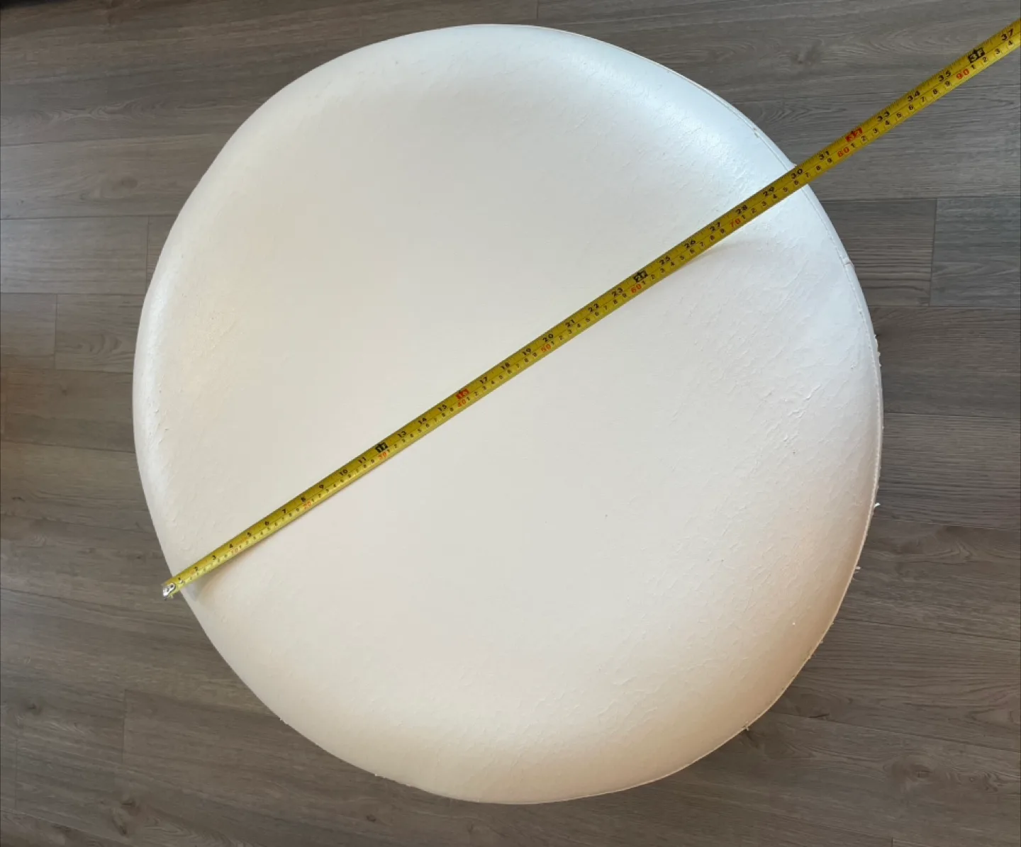 Round White Ottoman Footstool image indicator(2)