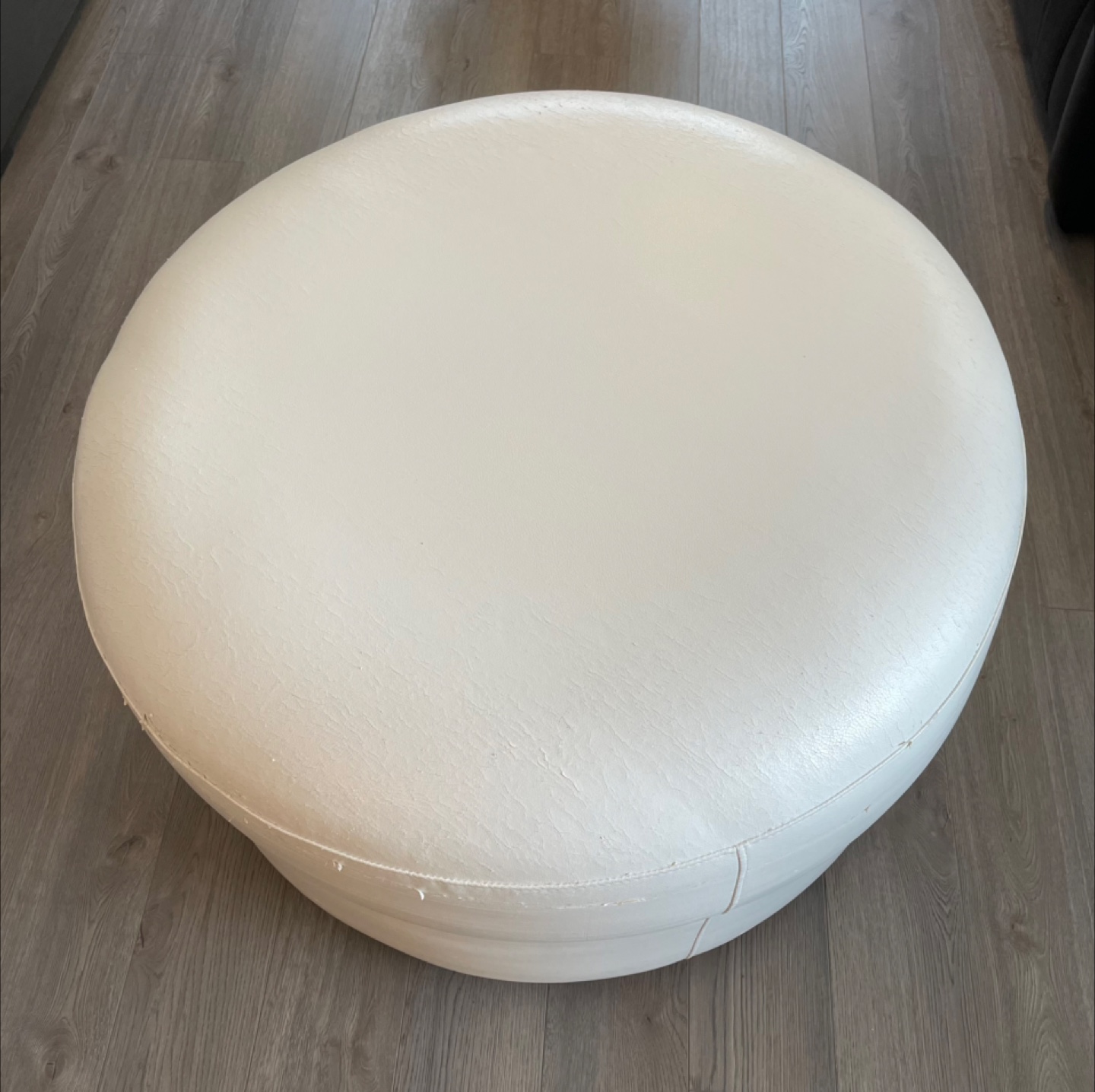 Round White Ottoman Footstool