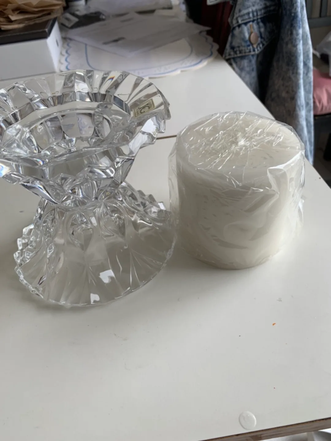 JG Durand Crystal Candle Holder with Candle image indicator(4)