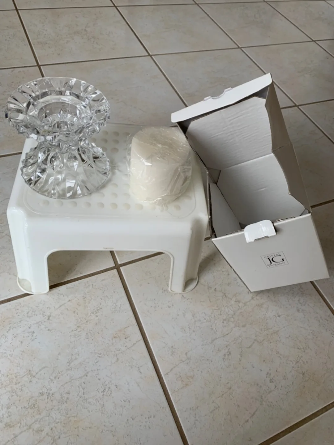 JG Durand Crystal Candle Holder with Candle image indicator(2)