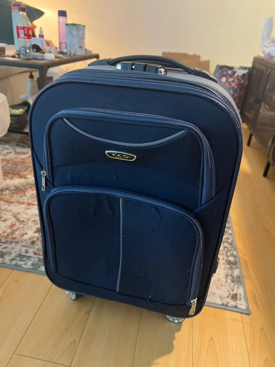 Carry-on Suitcase - Dark Blue and Grey thumbnail