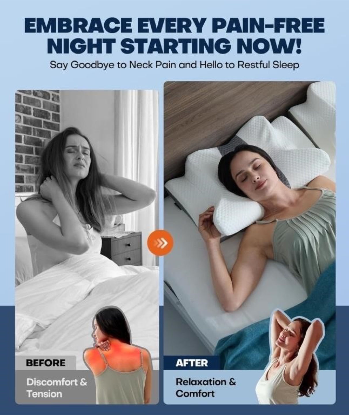 Doctor approved Ergonomic Cervical Sleeping Pillow - photo 3