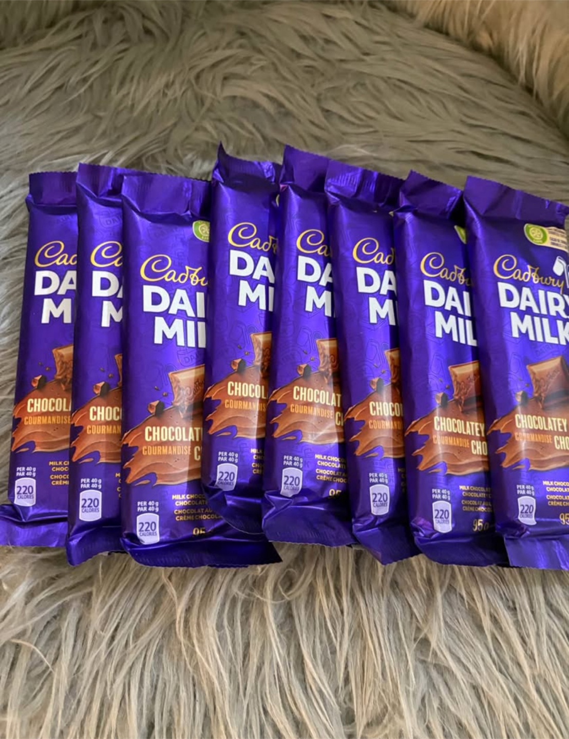 Eight Cadbury Dairy Milk Chocolate Bars