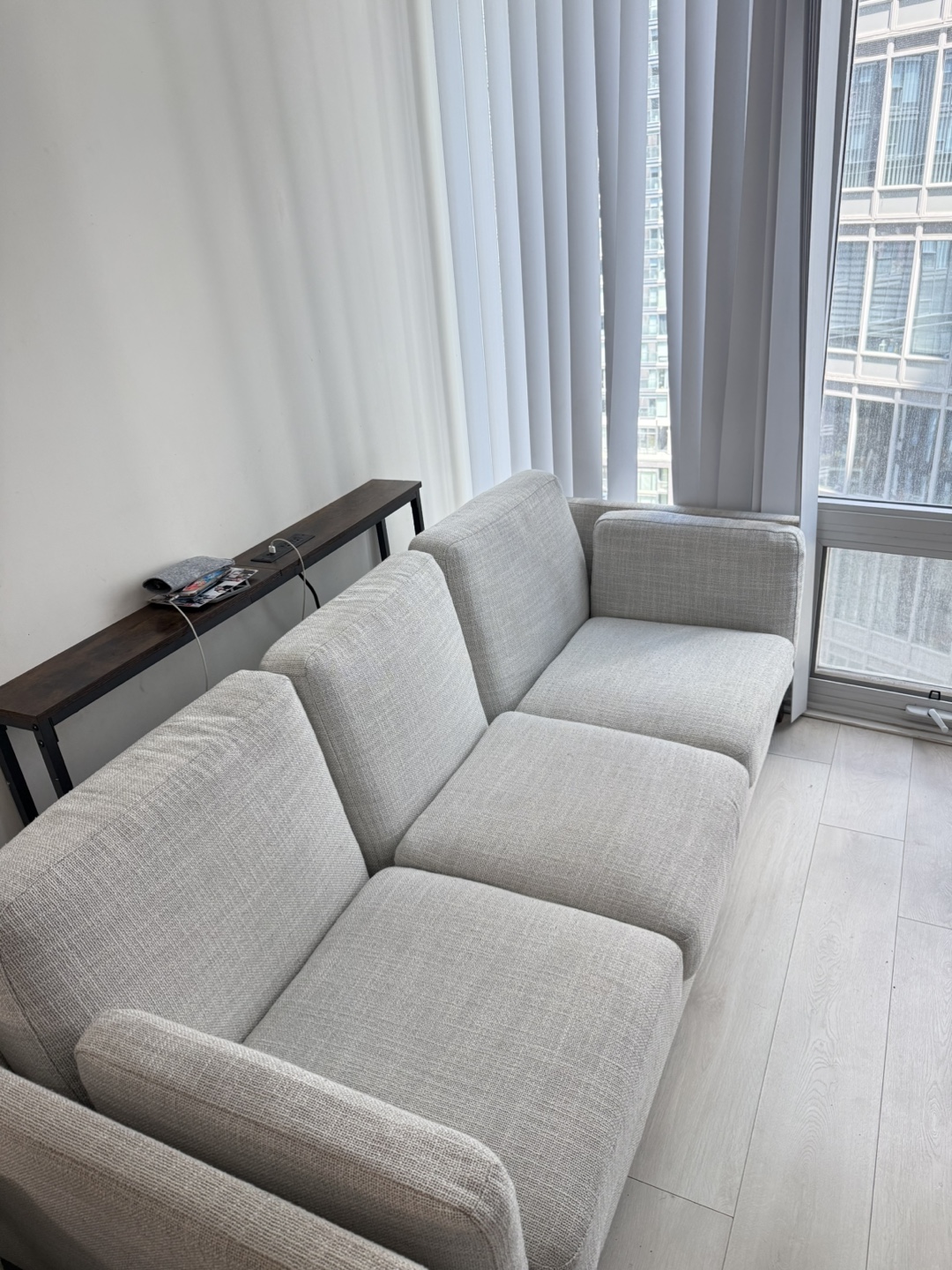 Light Grey Three-Seater Sofa - photo 4