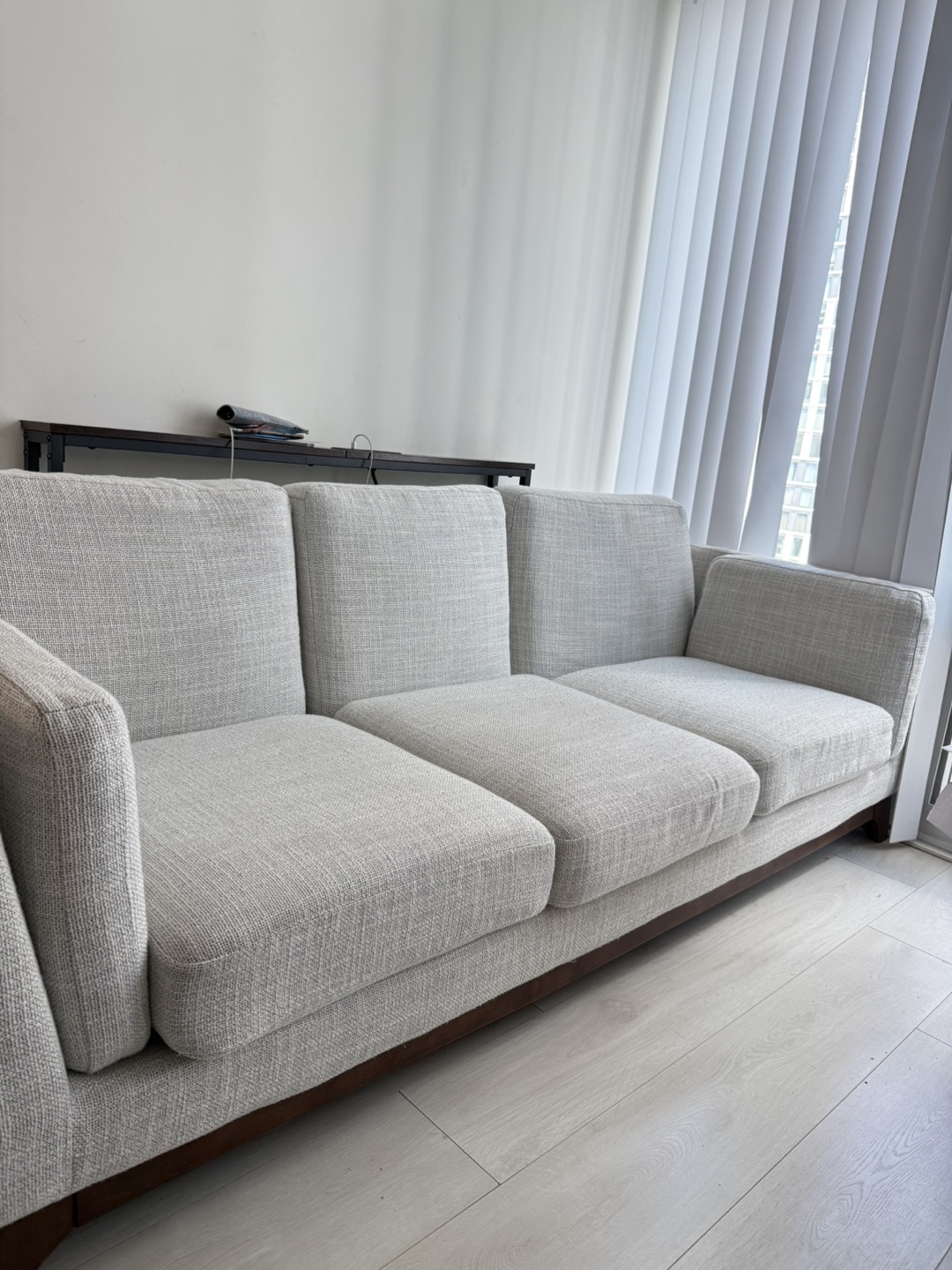 Light Grey Three-Seater Sofa - photo 2