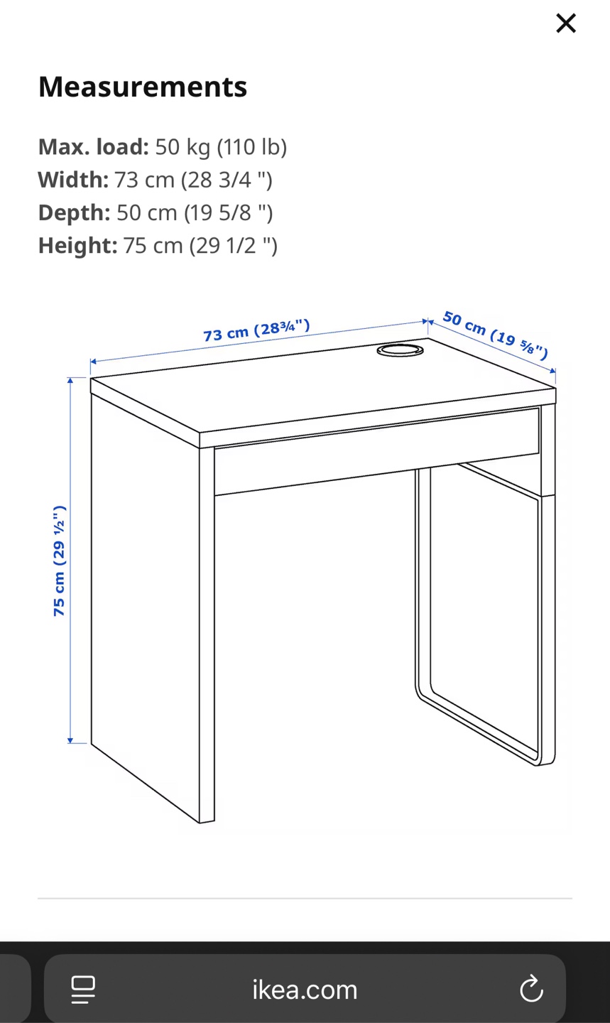 IKEA MICKE White Desk - photo 4