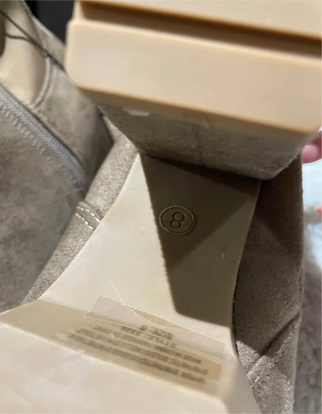 Women's Taupe Over-the-Knee Block Heel Boots - Size 8 image indicator(4)