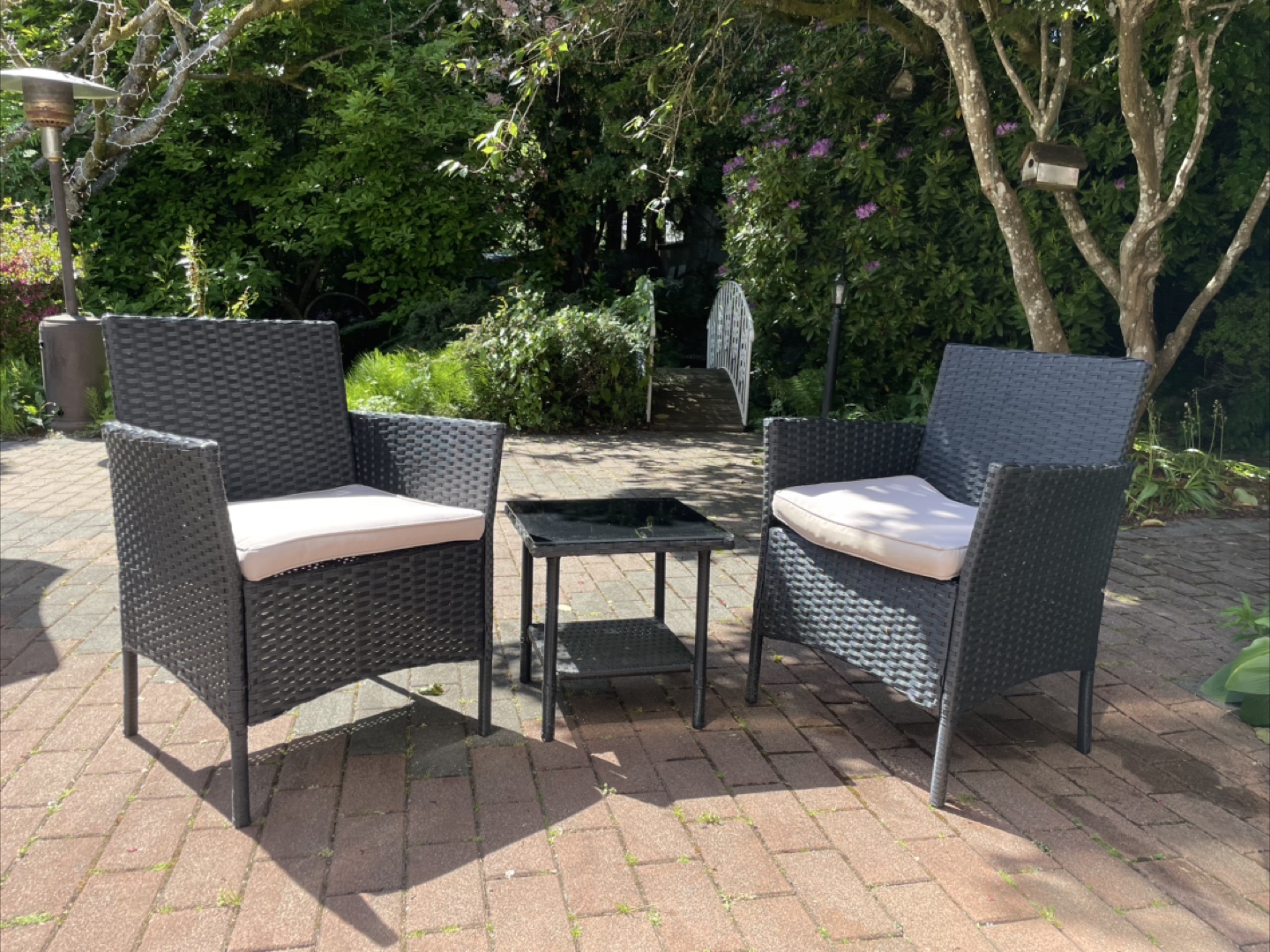Stylish 3-Piece Outdoor Patio Set - Grey Wicker - photo 2