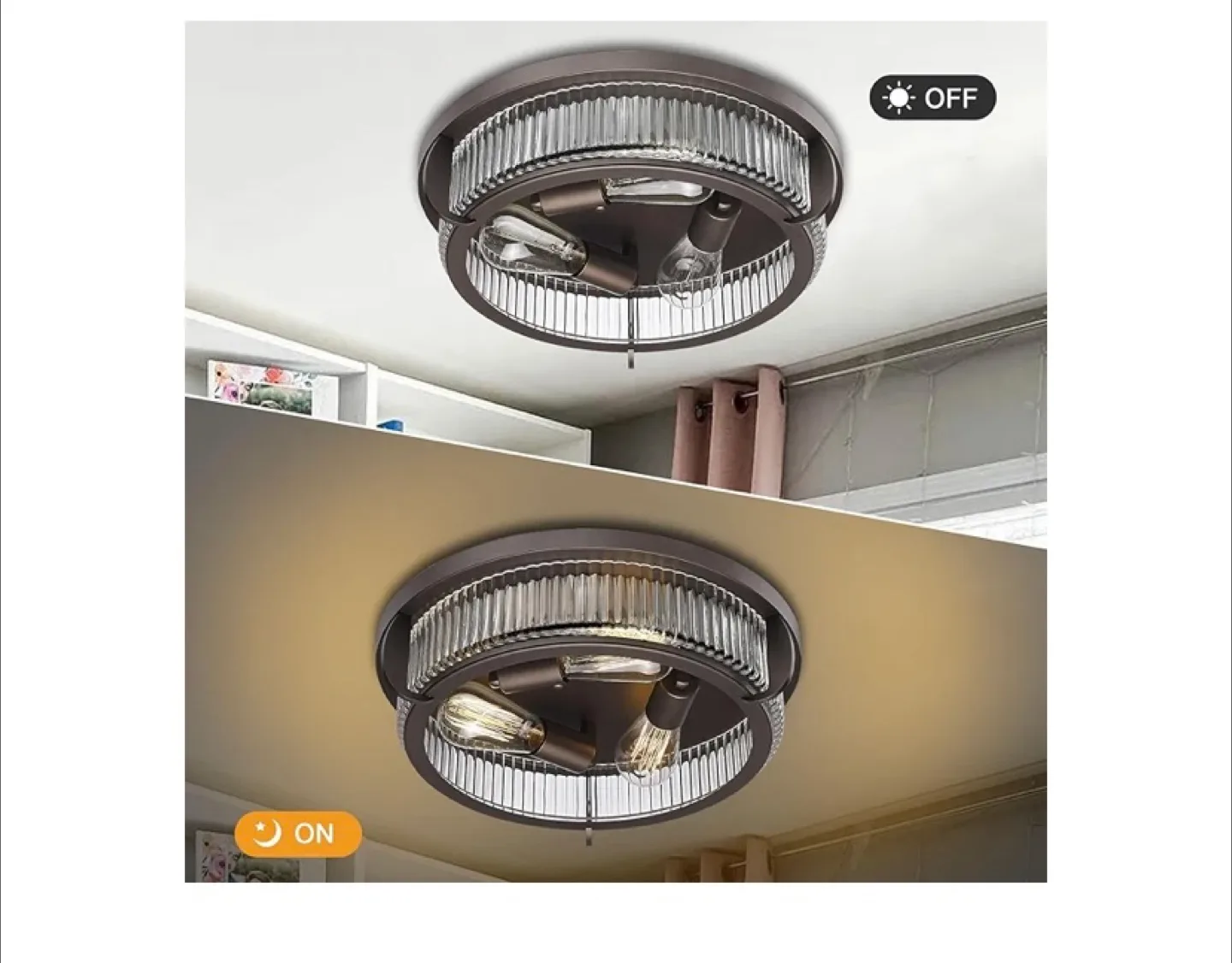 3-Light Flush Mount Ceiling Fixture Oil Rubbed Bronze Finish thumbnail