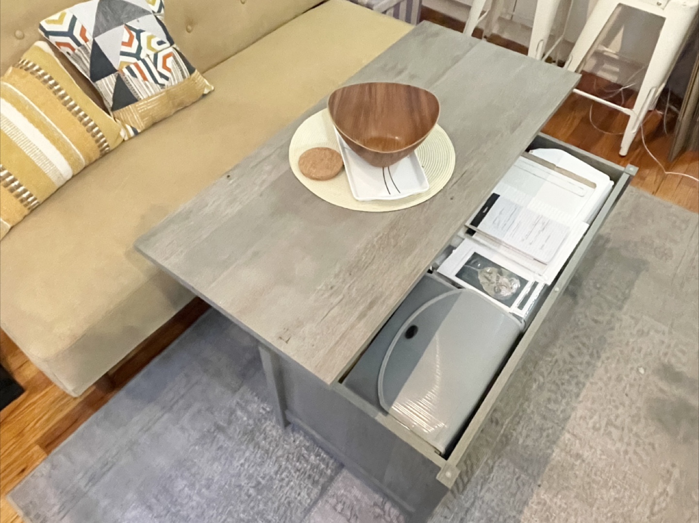 Lift-Top Coffee Table with Storage - photo 3