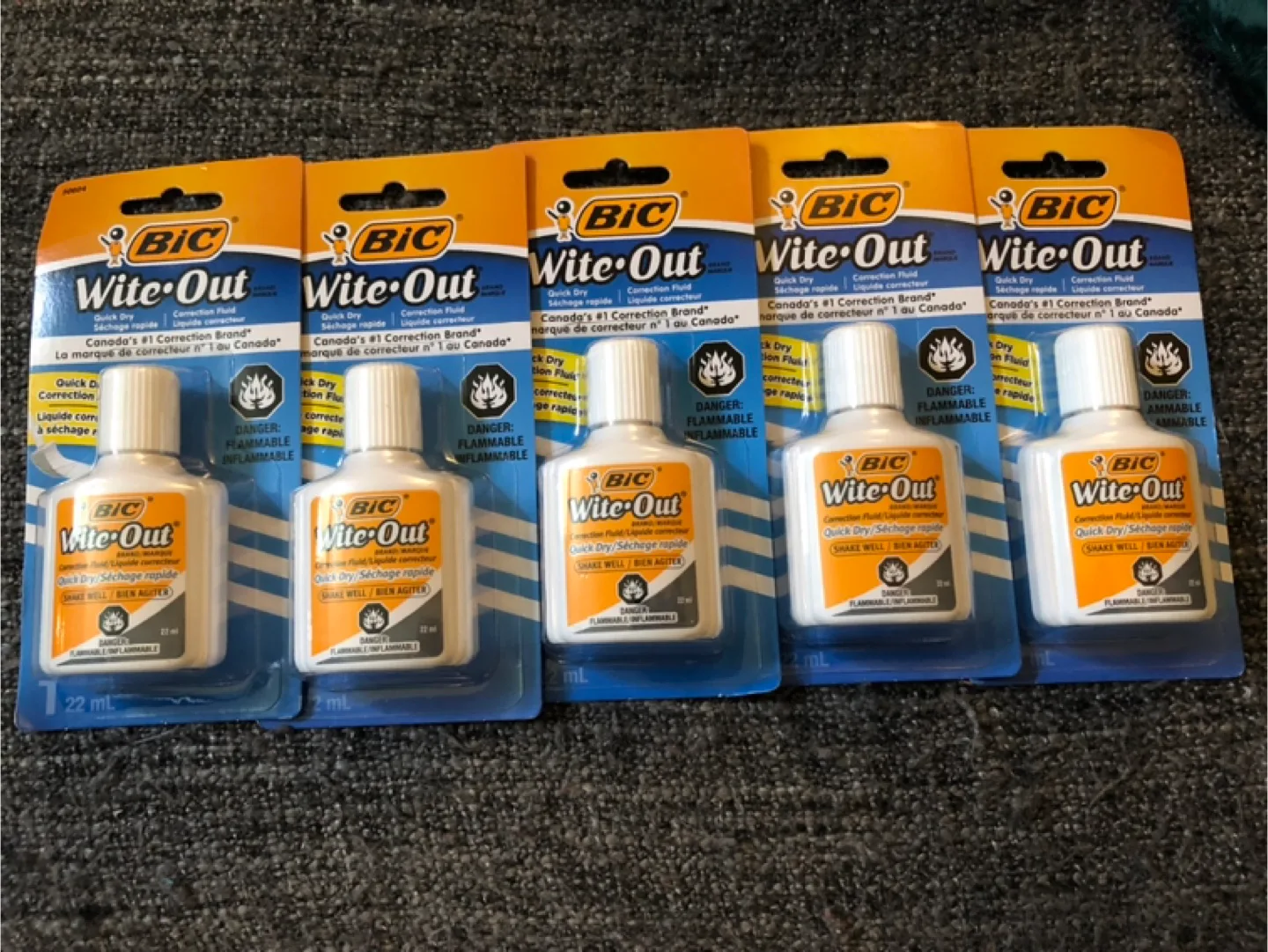 5x BIC Wite-Out Correction Fluid 22ml thumbnail