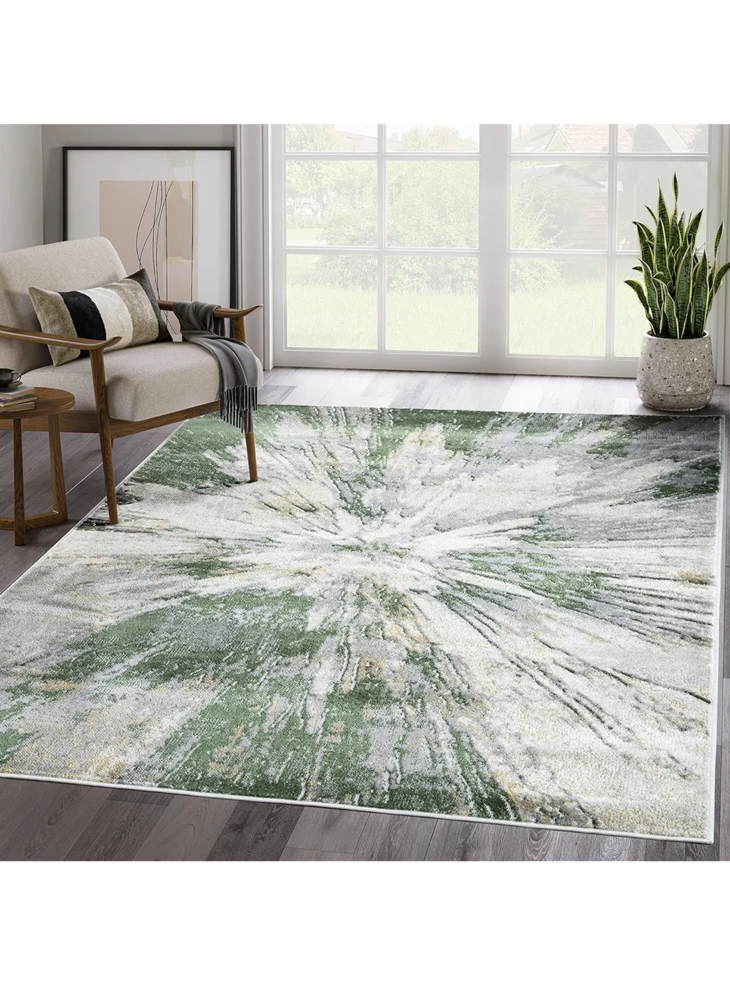 Abstract Green Area Rug thumbnail