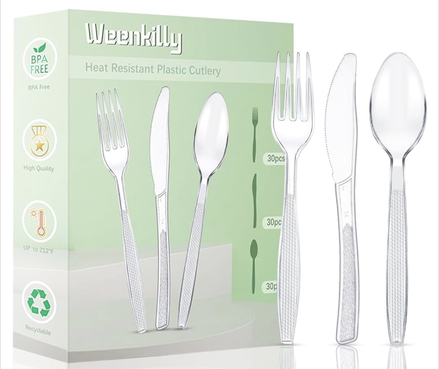 Weenkilly Disposable Cutlery Set - 90 Pieces