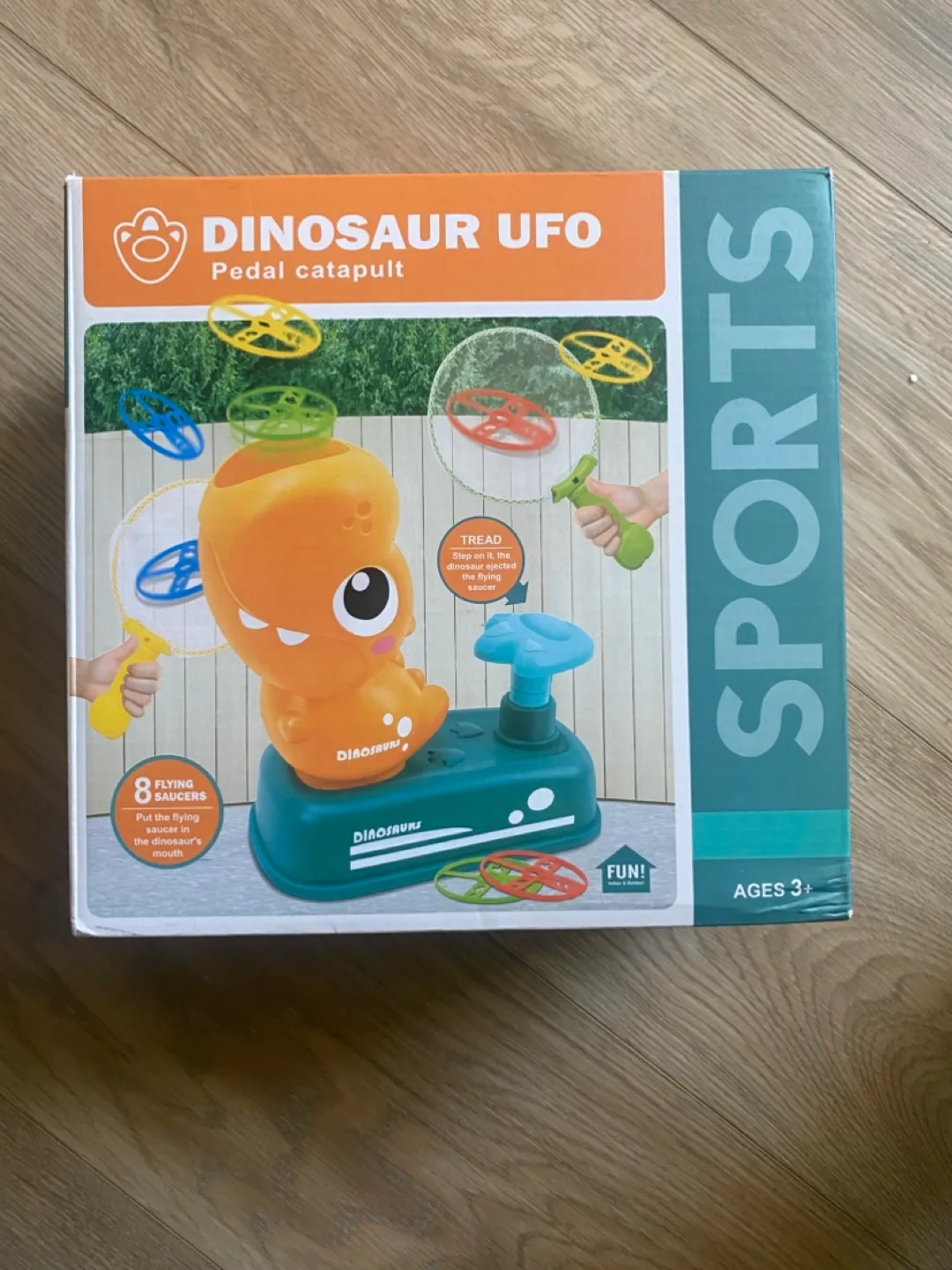 Dinosaur UFO Pedal Catapult Flying Disc Toy Set thumbnail