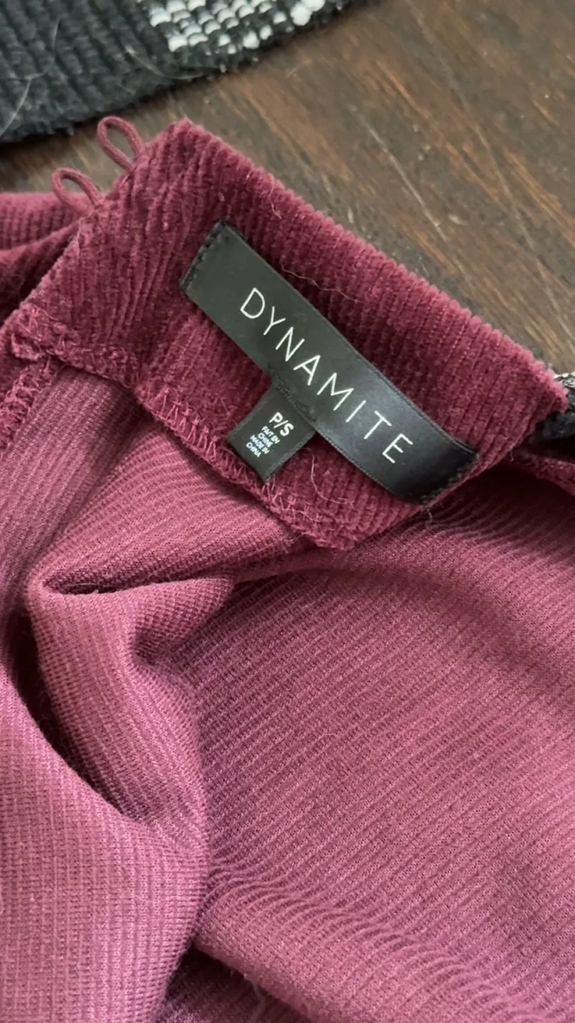 Dynamite Burgundy Corduroy Mini Dress image indicator(3)