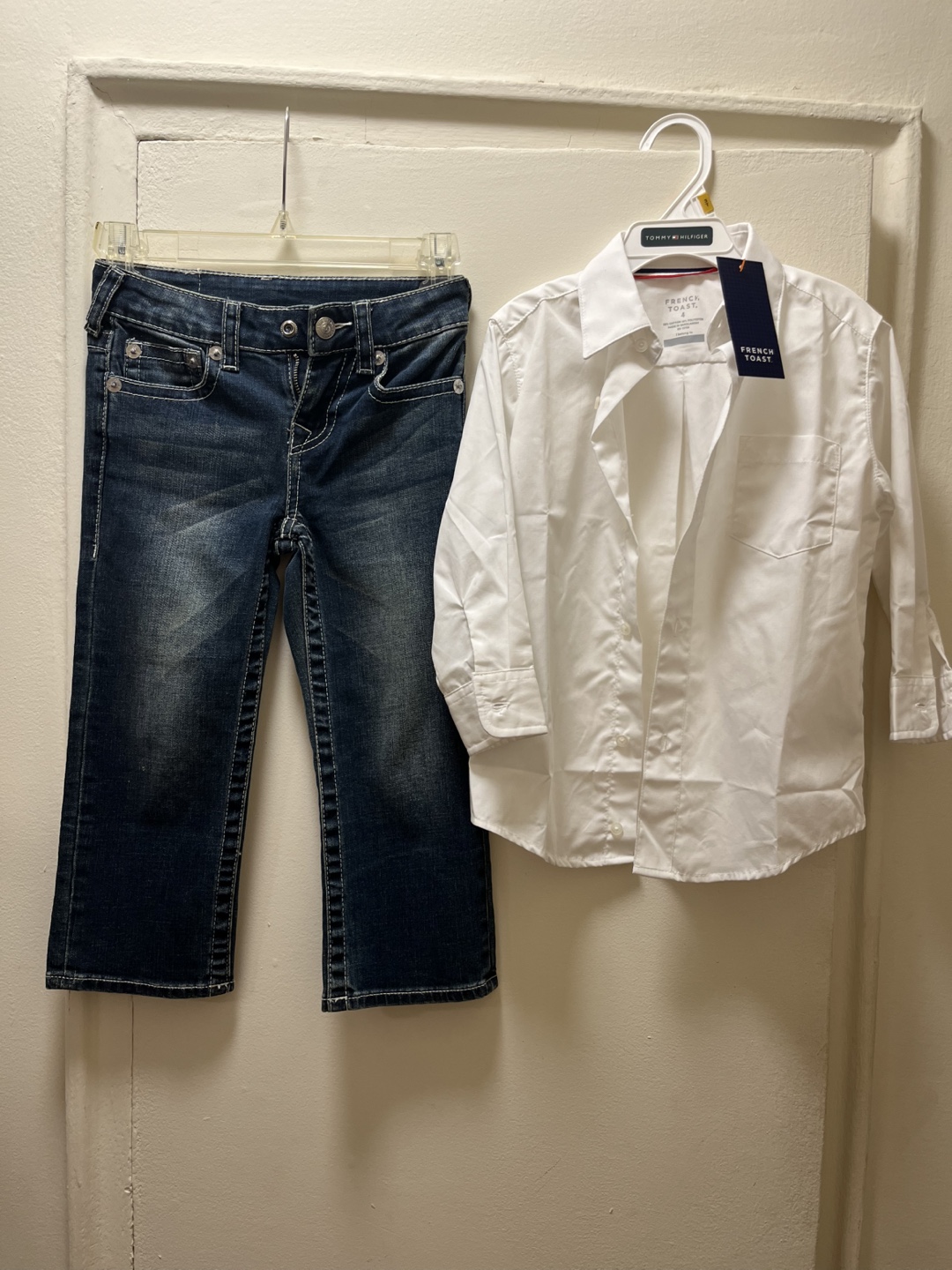 Boys' White Dress Shirt and Jeans Outfit - photo 2