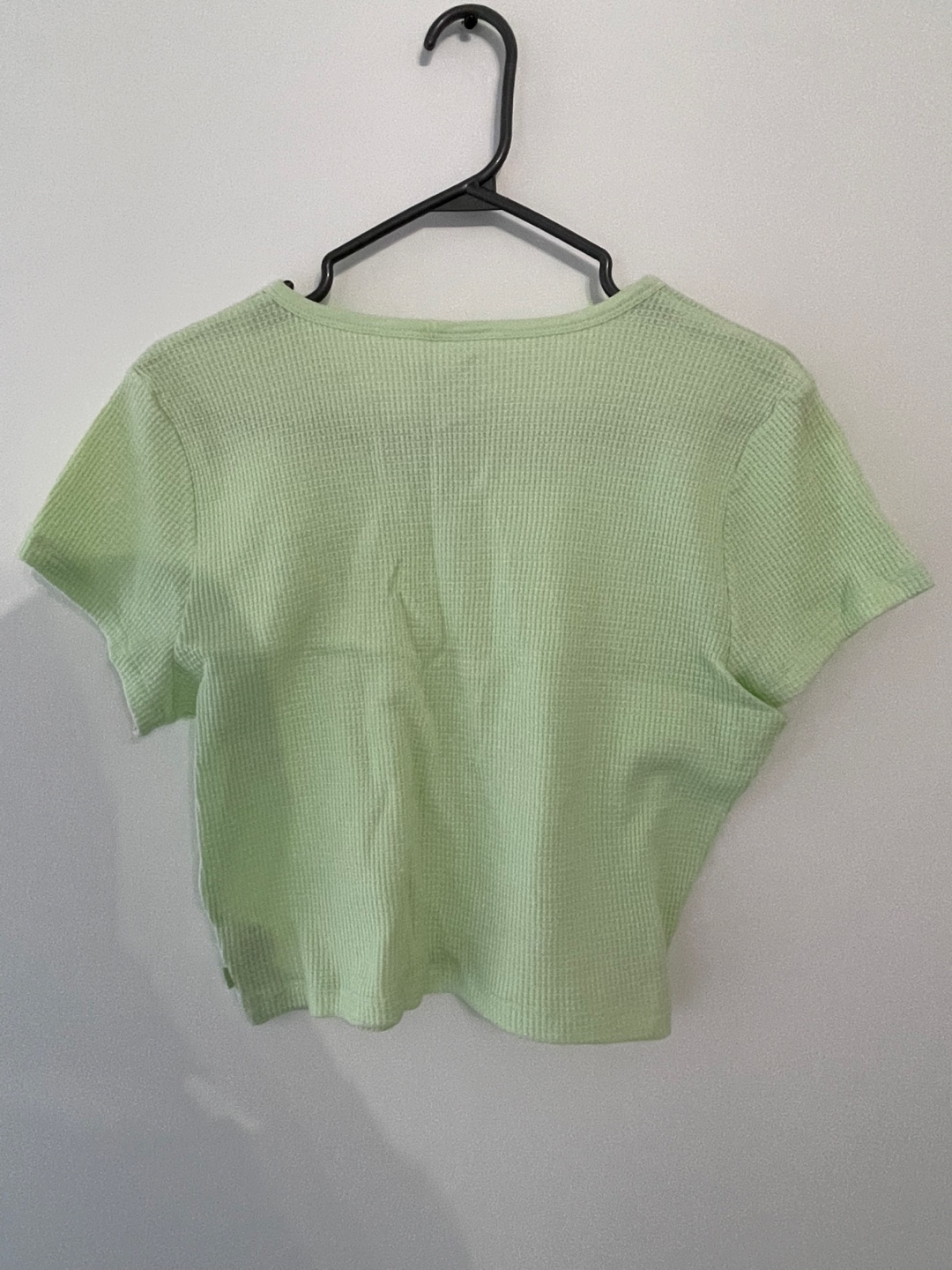 Tna Waffle Knit Crop Top - Light Green - Size Large - photo 2