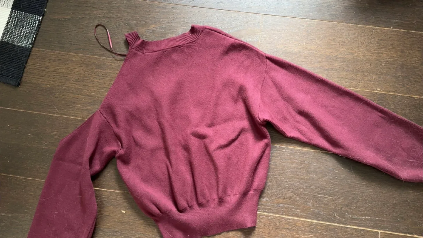 Burgundy Dynamite Off The Shoulder Sweater image indicator(2)