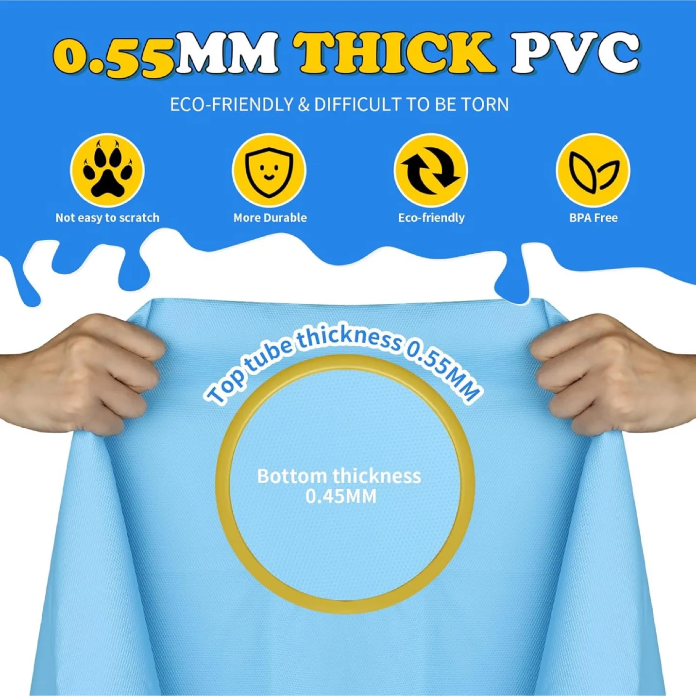 CACSPS 140" Non-Slip Splash Pad for Kids and Dog image indicator(5)