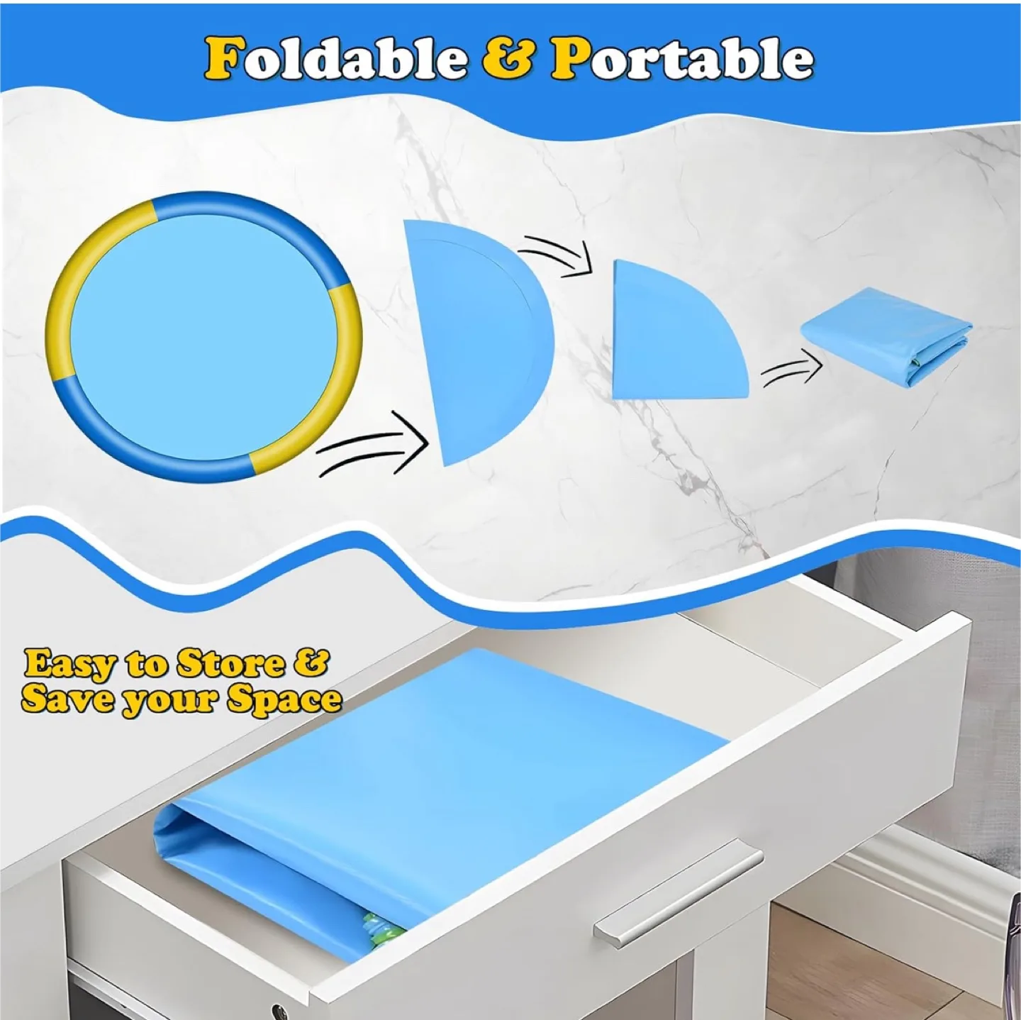 CACSPS 140" Non-Slip Splash Pad for Kids and Dog image indicator(7)