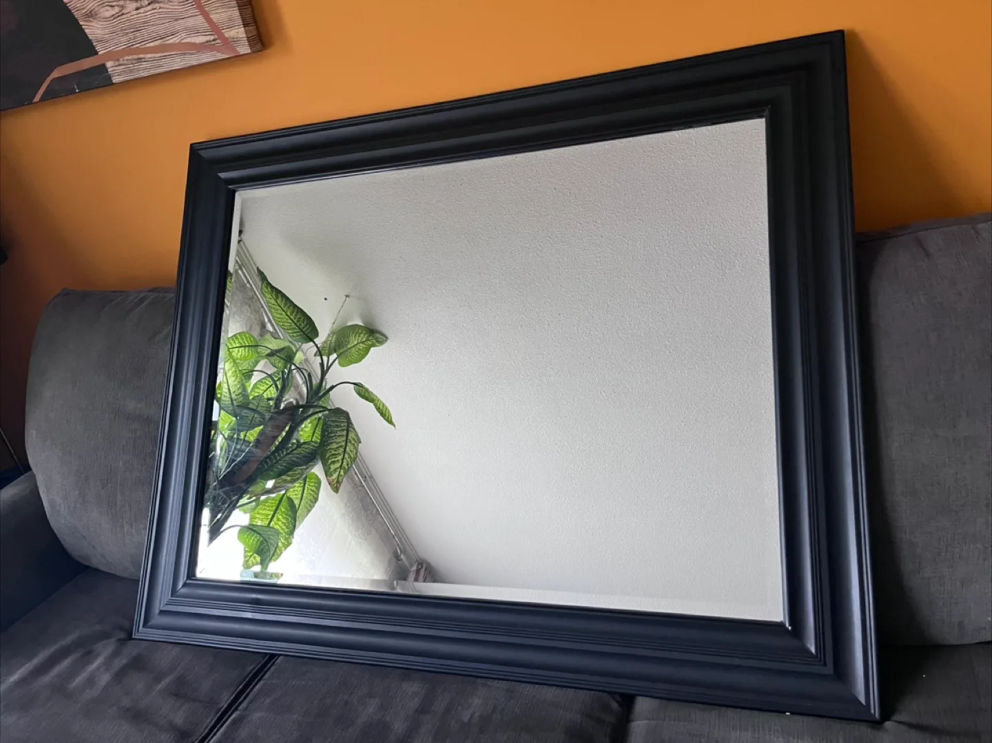 Large Black Framed Mirror thumbnail