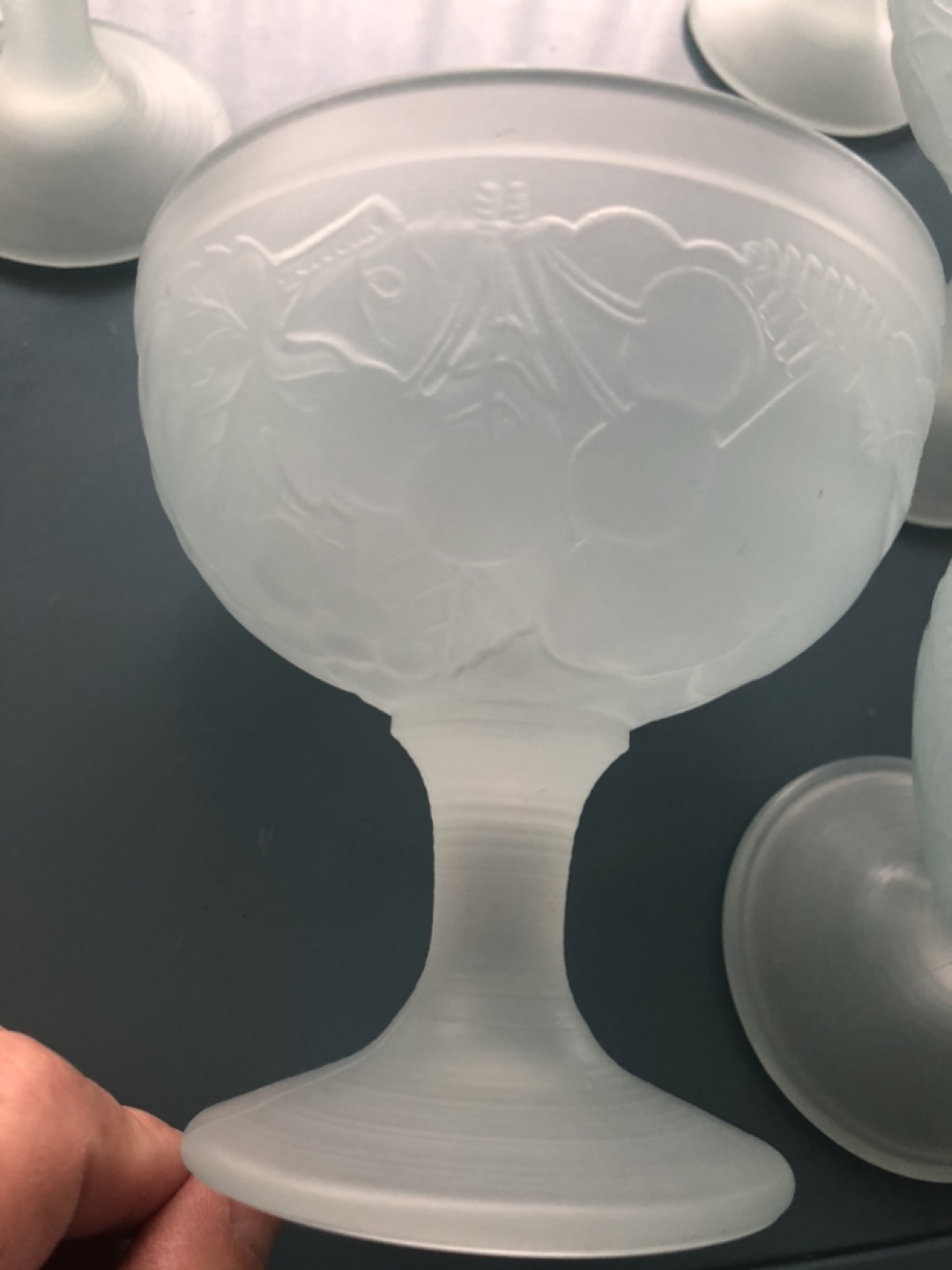 Set of 7 Frosted Glass Cups - photo 3