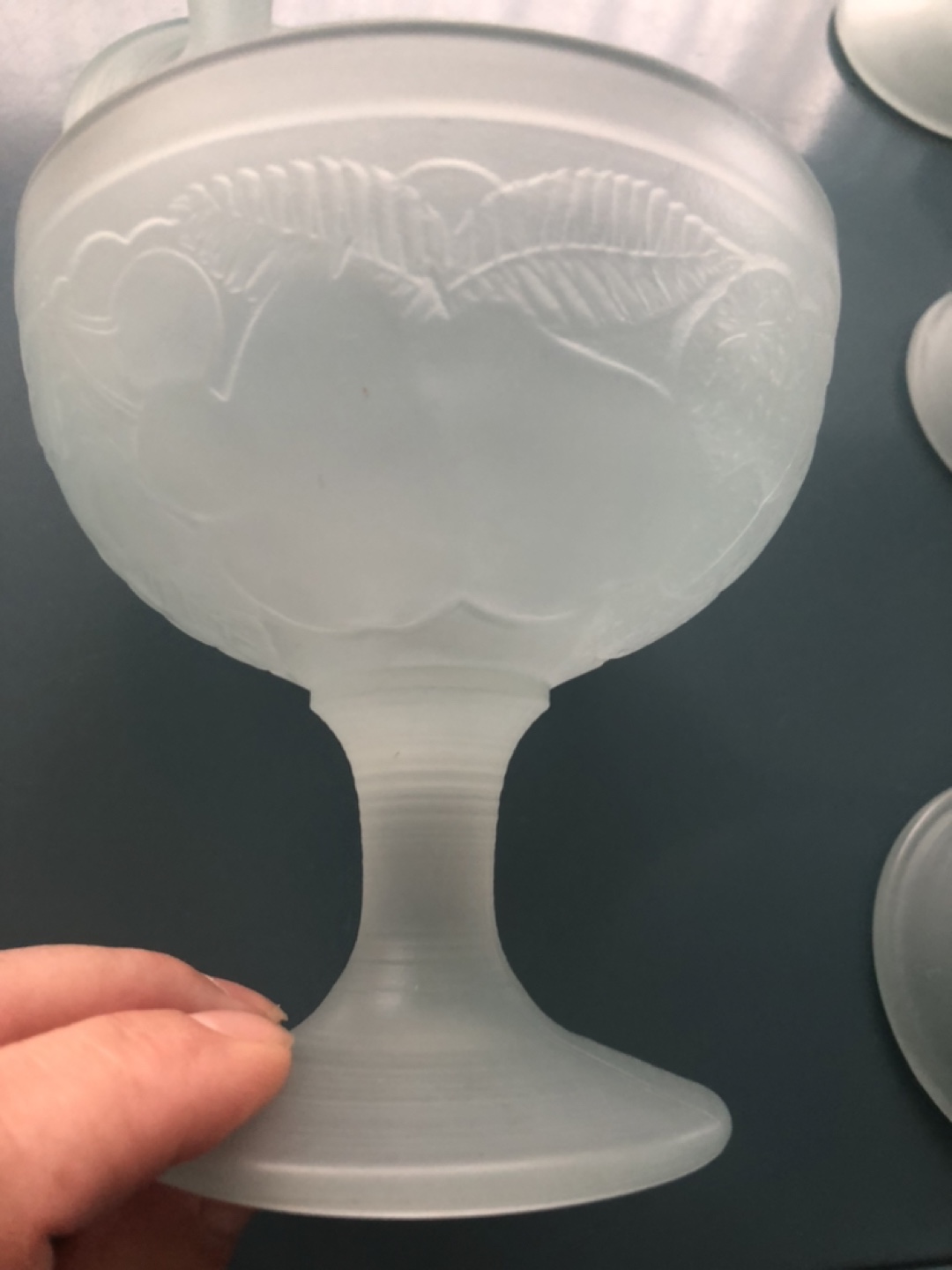 Set of 7 Frosted Glass Cups - photo 4