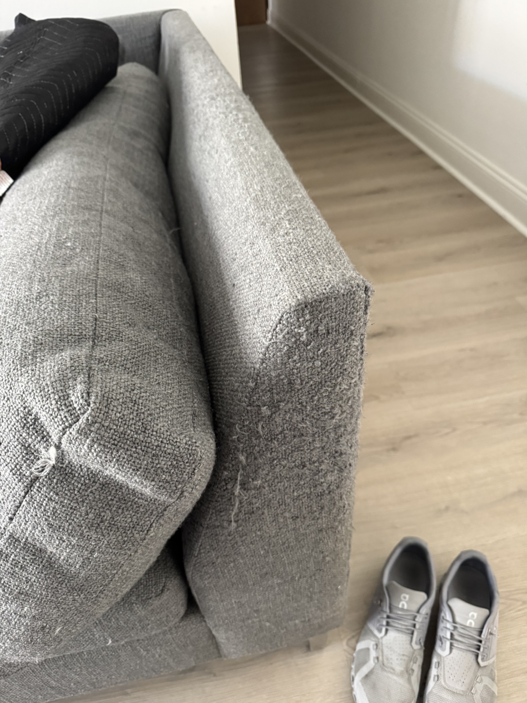 CB2 Gray L-Shaped Sectional Sofa - photo 4