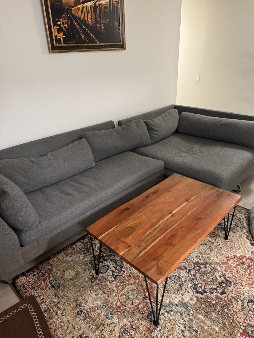 CB2 Gray L-Shaped Sectional Sofa - photo 3