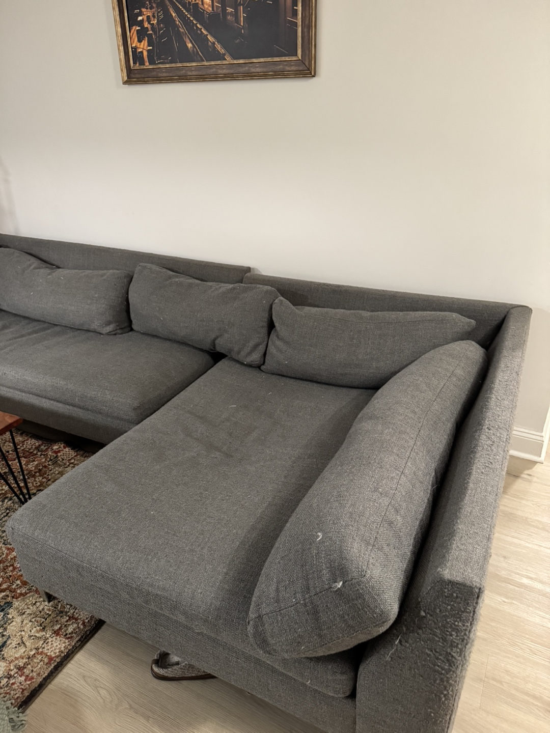 CB2 Gray L-Shaped Sectional Sofa - photo 2