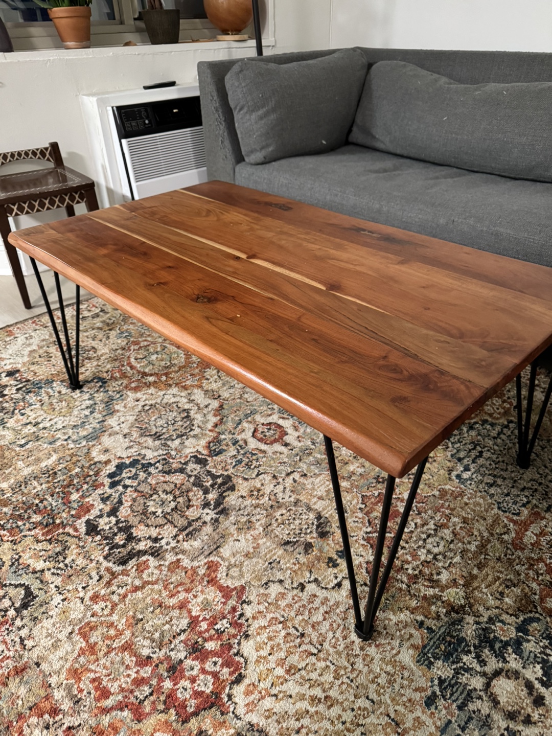 Wood Coffee Table with Hairpin Legs