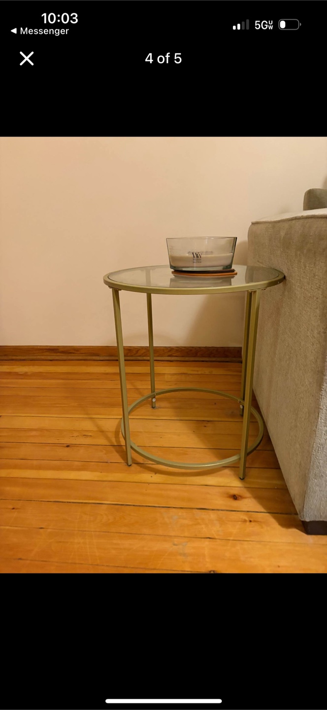 3 piece glass and steal living room set . - photo 3