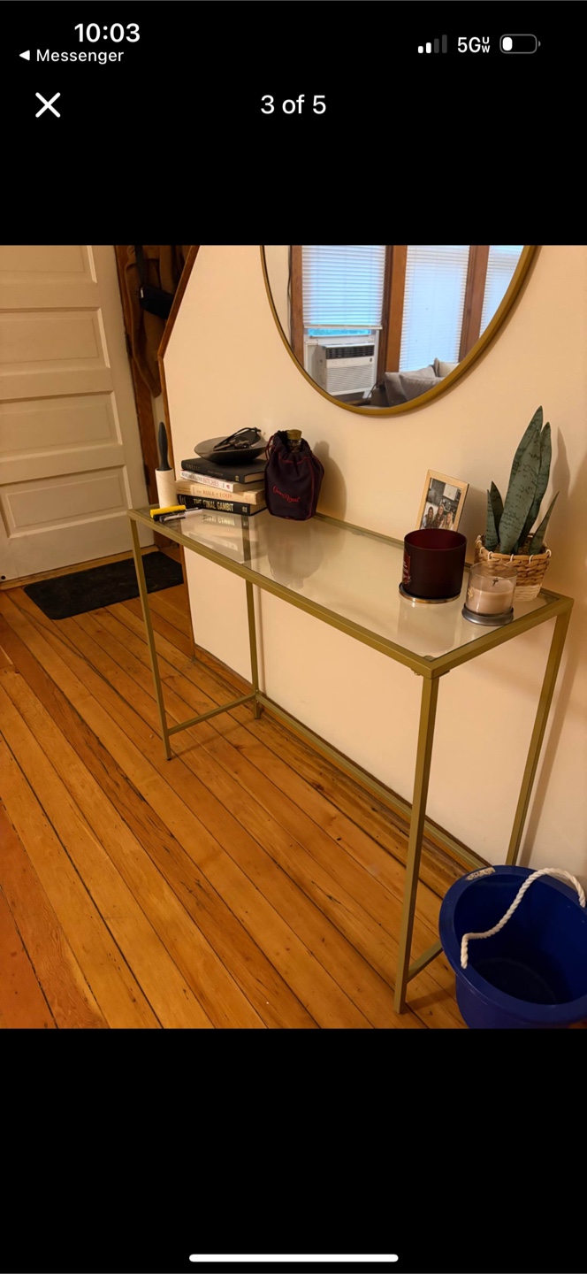3 piece glass and steal living room set . - photo 2