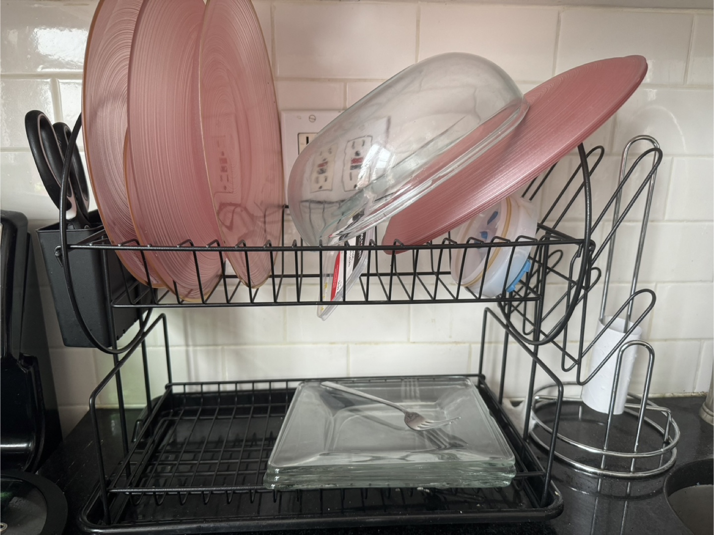 Black Kitchen Cart and Dish Rack - photo 2