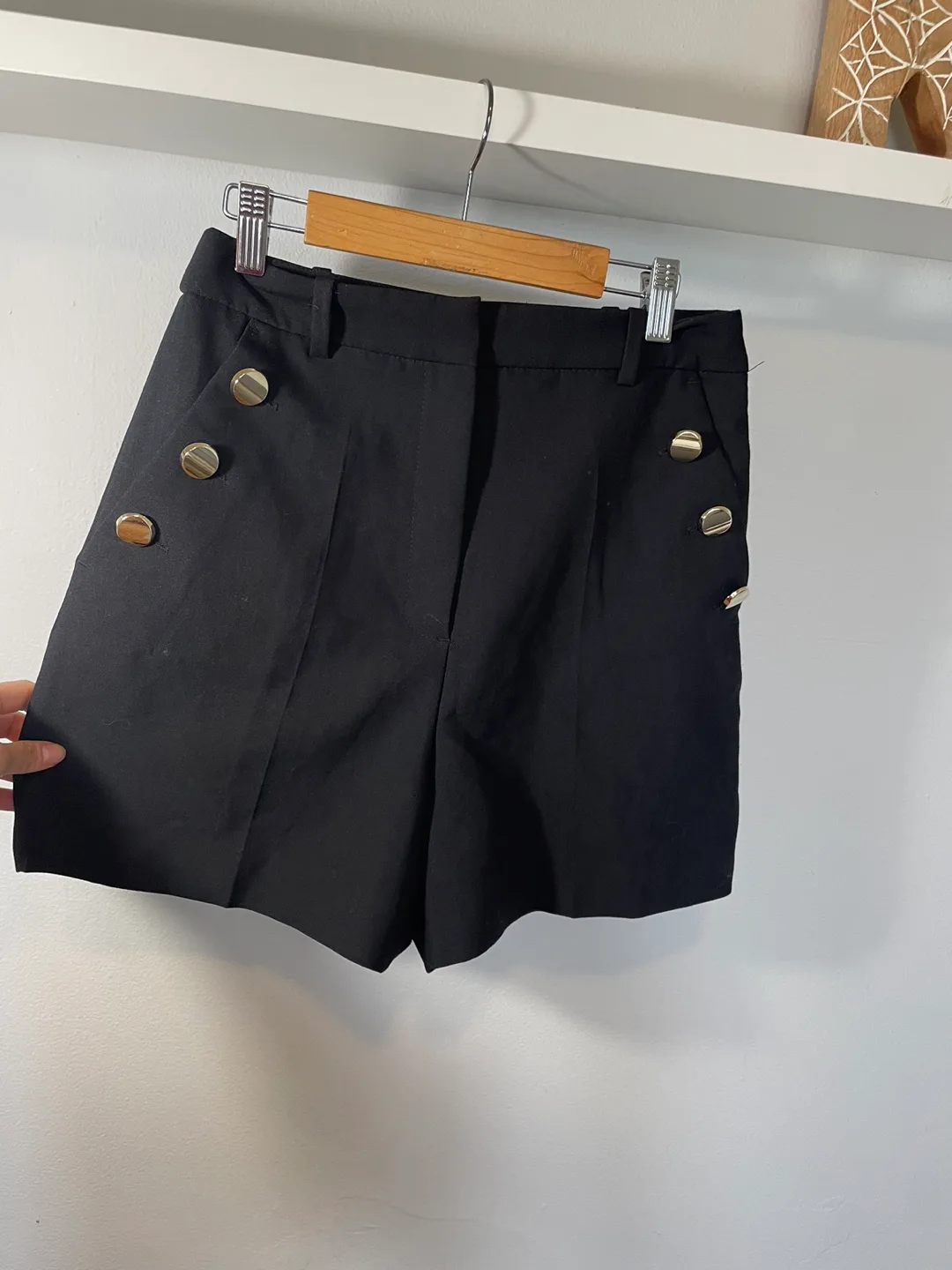 Zara Black High-Waisted Shorts - Size Small thumbnail