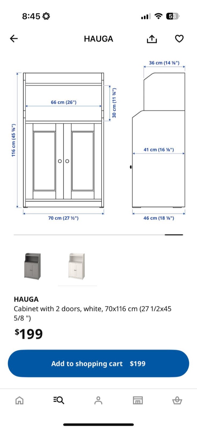 IKEA HAUGA White Cabinet with 2 Doors - photo 2