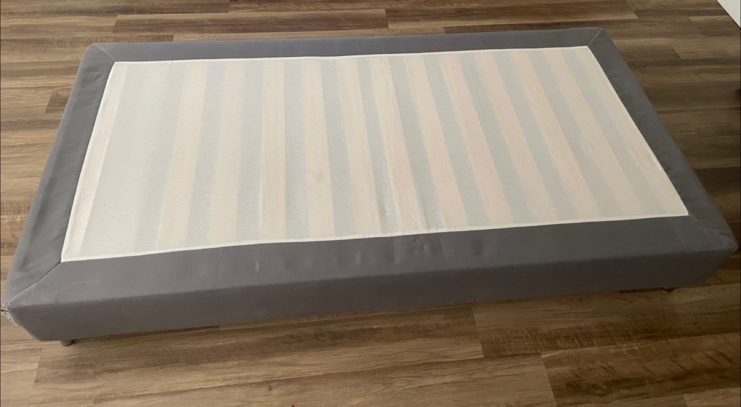 #freecycle Grey Fabric Slatted Bed Base/Frame - photo 2