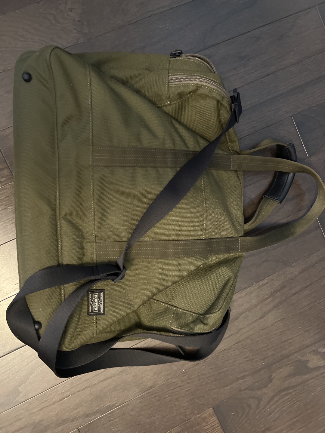 Porter Yoshida & Co. Olive Green Canvas Travel Bag