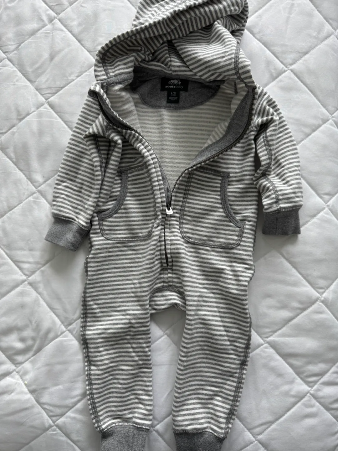 Roots Baby Zip-Up Striped Hoodie Jumpsuit image indicator(2)